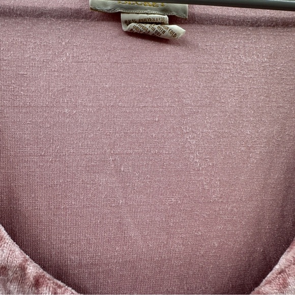 Vintage Gold Label Victoria's Secret Pink Velvet Short Sleeve Mini Dress Sz M - Picture 6 of 8